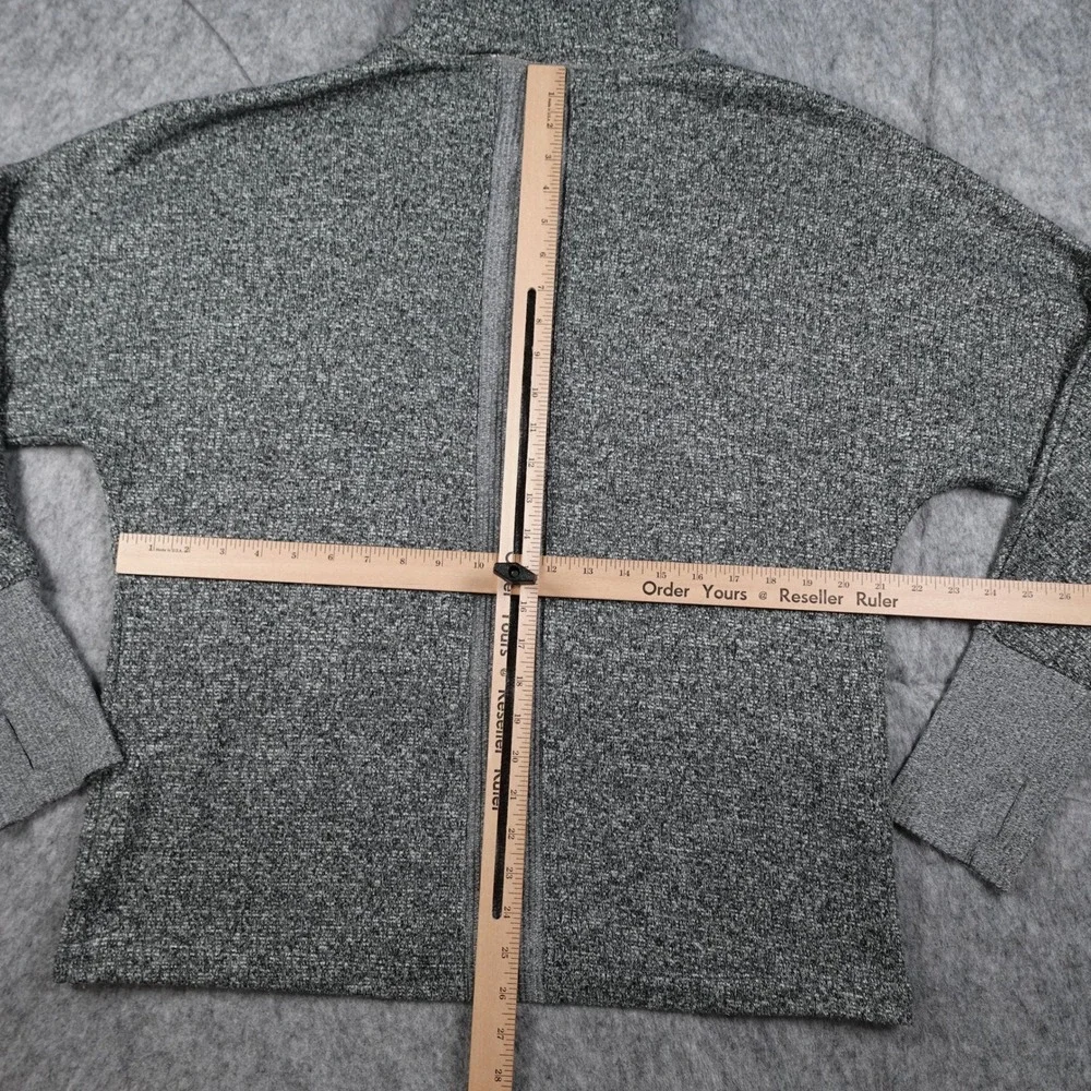 Asics Sweatshirt Women Large Gray Funnel Neck Heathered Fleece Pullover‎ Knit
